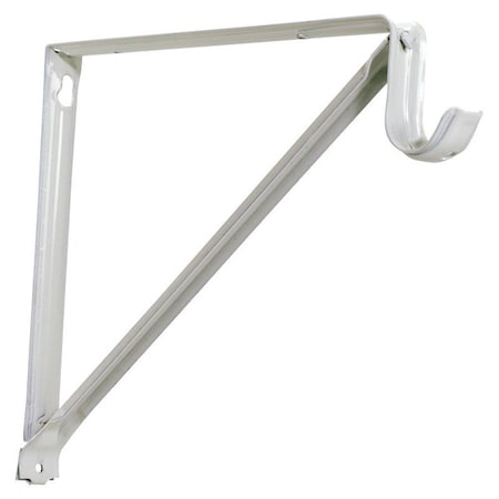 John Sterling White Steel Shelf/Rod Bracket 16 Ga. 13 In. L 250 Lb